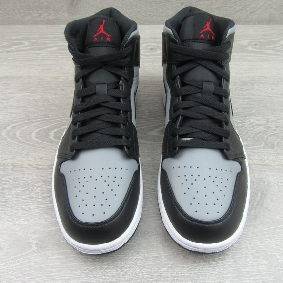 Air Jordan 1 Mid Shadow Red Black Shoes Men's Size 10.5 NEW - Picture 6 of 14